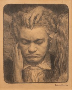 Beethoven luistert naar een muze