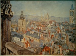 Uitzicht over de daken van Rouen