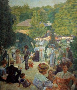 Het Parc Montsouris vanaf de kiosk met muziek in 1900