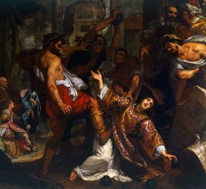 Martelaarschap van St. Stefanus, door Ludovico Cardi bekend als il Cigoli (1559-1613) door Ludovico Cardi