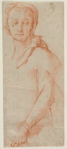 Halflang figuurstudie van een vrouw, 1500s door Ludovico Cardi Cigoli