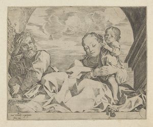 Heilige Familie onder een boog door Ludovico Carracci
