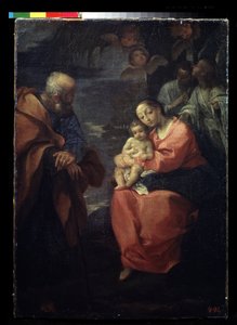 De rust van de Heilige Familie tijdens de vlucht naar Egypte door Ludovico Carracci