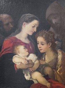 De Heilige Familie met de heiligen Franciscus en Catharina van Alexandrië, ca. 1589-92 door Ludovico Carracci
