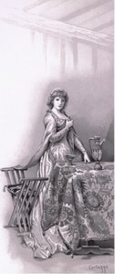 Lady Capulet: Ga Juliet wekken, ga haar opmaken, illustratie uit Romeo en Julia
