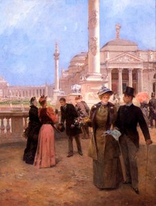 De Grote Plaza, Wereldtentoonstelling van Chicago, c.1893 door Ludovico Marchetti