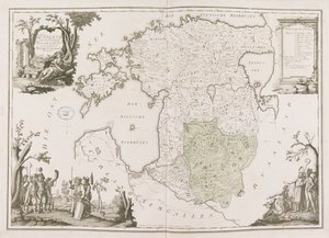 Algemene kaart van Estland en Letland. Atlas de la Livonie, 1798 door Ludwig August von Mellin