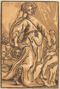 Judith en Holofernes door Ludwig Büsinck after Georges Lallemand