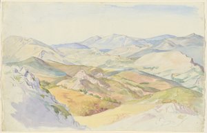 De Sabijnse heuvels en Rocca Santo Stefano gezien vanaf Civitella