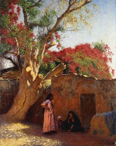 Een Arabische Familie Buiten een Dorp door Ludwig Deutsch
