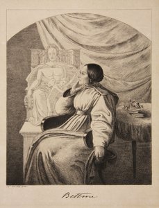 Portret van de schrijfster Bettine von Arnim 1785-1859, née Brentano, 1838
