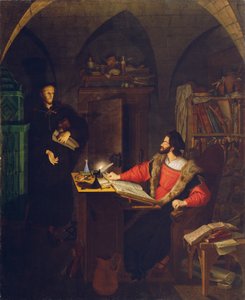 Faust en Mephisto in de studeerkamer door Ludwig Ferdinand Schnorr von Carolsfeld
