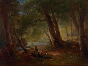 Bij de Würm bij Mühltal door Ludwig Gebhardt
