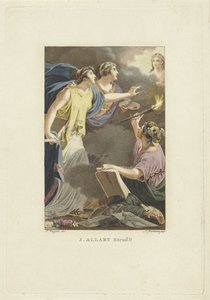Allegorische voorstelling met Tekenkunst, Schrijfkunst en Schilderkunst