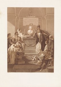 Allegorische voorstelling met gedenksteen voor Jan Nieuwenhuyzen, overleden in 1806 door Ludwig Gottlieb Portman