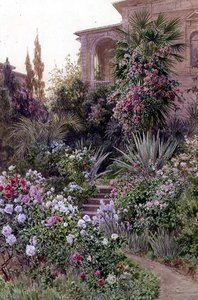 De tuin van een Italiaanse villa door Ludwig Hans Fischer