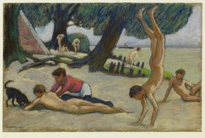 Jongens op het strand, ca. 1895 door Ludwig von Hofmann