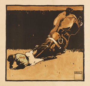 Uit de portfolio Turf. Twaalf paardenraces afbeeldingen, 1909 door Ludwig Hohlwein