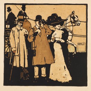 Uit de Portfolio Turf. Twaalf paardenraces afbeeldingen, 1909 door Ludwig Hohlwein