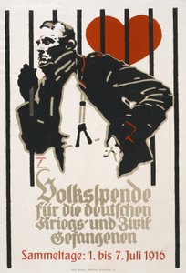 Fondsenwervingsposter voor het Volksfonds voor Duitse oorlog- en burgergevangenen door Ludwig Hohlwein