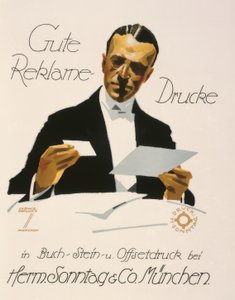 Goede reclame-afdrukken bij Herm. Sonntag en Co. München door Ludwig Hohlwein