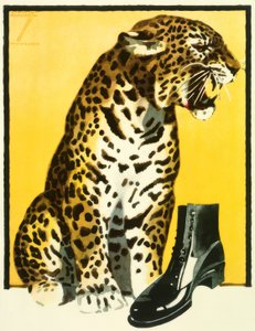 Poster voor schoenreclame door Ludwig Hohlwein