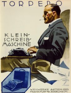 Torpedo Typemachine door Ludwig Hohlwein