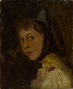 Hoofd van een boerenvrouw door Ludwig Knaus