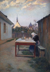 Mijn moeder (avondmaaltijd) door Ludwig Michalek