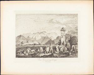 Das Tännnengebirge bij Salzburg door Ludwig Richter