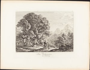 Der Watzmann bij Salzburg door Ludwig Richter