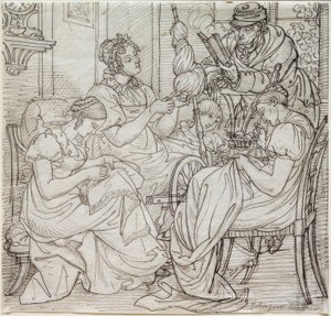 Familie Hottinger door Ludwig Vogel
