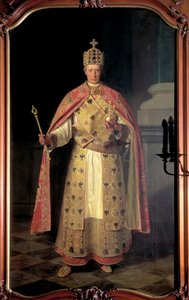 Frans II, Heilige Roomse Keizer, dragend de Keizerlijke insignes door Ludwig or Louis Streitenfeld