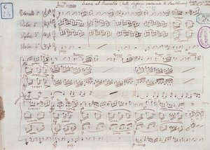 Pagina van de bladmuziek voor Symfonie nr. 6 in F majeur, opus 68, door Ludwig van Beethoven door Ludwig van Beethoven