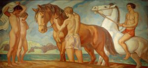 Ruiter aan zee door Ludwig von Hofmann