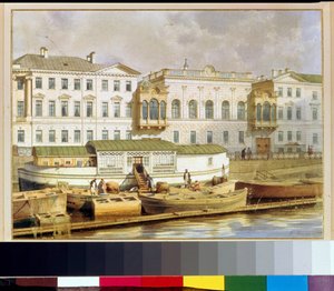 Het Shuvalov-paleis aan de Fontanka-rivier, Sint-Petersburg door Luigi Premazzi