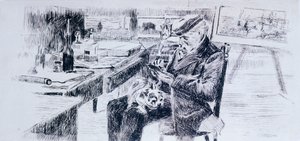 Portret van schilder Giovanni Fattori door Luigi Levi