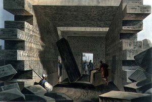 Interieur van de Tempel van Jupiter Ammon, plaat 71 uit 