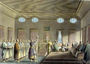 Het Paleis in Boekarest, plaat II, uitgegeven door William Watts door Luigi (after) Mayer