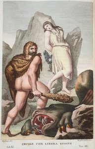 Hercules redt Hesione, Boek XI, illustratie uit Ovidius