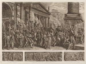De as van Trajanus gedragen in een triomftocht