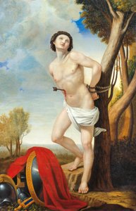 Martelaarschap van St. Sebastian, door Luigi Asioli, olieverf op doek