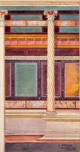 Architecturale stijl fresco in de cubiculum, Huis van de Zilveren Bruiloft, Pompeii, 1897