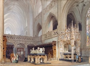 Interieur van de kerk van Brou in Bourg-en-Bresse door Luigi Bisi