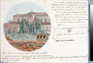 Telescoopzicht op de San Salvatore al monte kerk nabij Florence door Luigi Garibbo