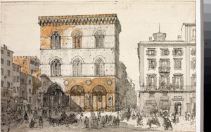 Uitzicht op de Orsanmichele kerk in Florence (ca. 1820)