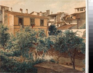 Uitzicht op huizen in Florence door Luigi Garibbo