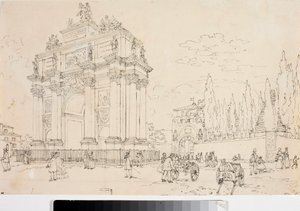 Uitzicht op de triomfboog in Porta san Gallo, Florence door Luigi Garibbo