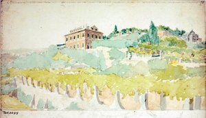 Uitzicht op de villa van de markies Gian Carlo di Negro bekend als Villetta Di Negro in Genua door Luigi Garibbo
