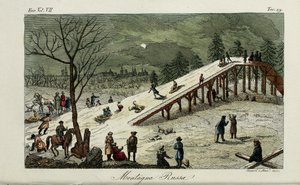 Een achtbaan. Illustratie uit Il costume antico e moderno o storia del governo door Giulio Ferrario, 1831 door Luigi Giarrè